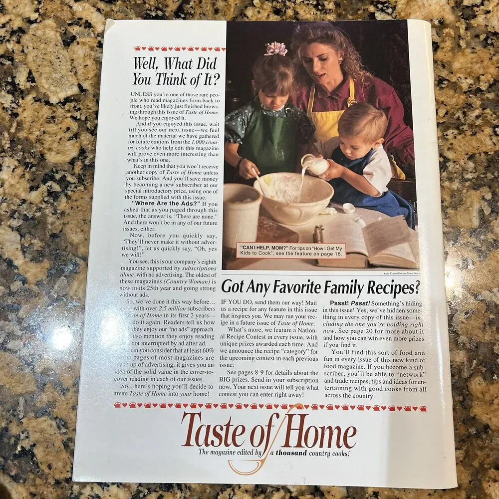 Taste of Home Magazine 1994 Collectors Edition Cooking Recipes